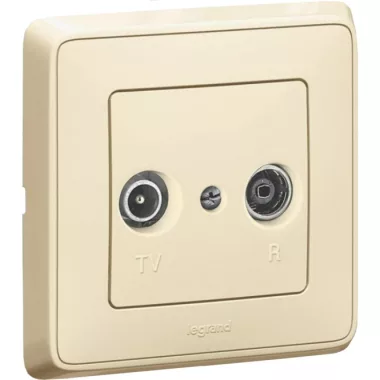 LEGRAND 773932 Cariva TV-RD antenna socket outlet, 1dB, with frame, beige LEGRAND 773932 Cariva TV-RD antenna socket outlet, 1dB, with frame, beige