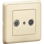   LEGRAND 773934 Cariva TV-RD antenna socket through, 9dB, with frame, beige