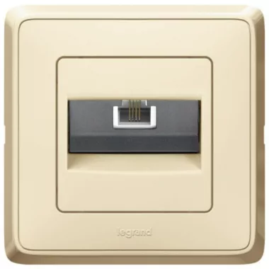 LEGRAND 773938 Cariva telephone socket 1xRJ11, with frame, beige LEGRAND 773938 Cariva telephone socket 1xRJ11, with frame, beige
