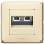   LEGRAND 773939 Cariva telephone socket 2xRJ11, with frame, beige