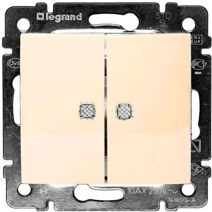   LEGRAND 774113 Valena chandelier switch with two indicator lights, ivory