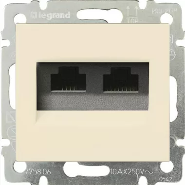 LEGRAND 774143 Valena 2xRJ45 LCS2 Cat6 UTP aljzat, elefántcsont
