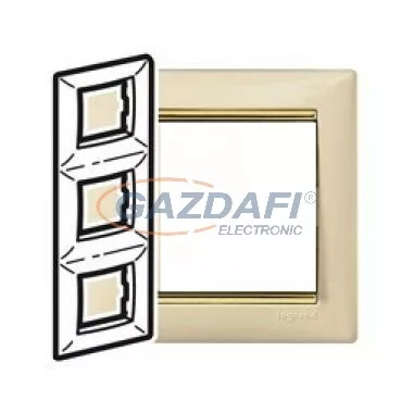 LEGRAND 774157 Valena Elefántcsont / Arany, hármas függőleges keret LEGRAND 774157 Valena Elefántcsont / Arany, hármas függőleges keret