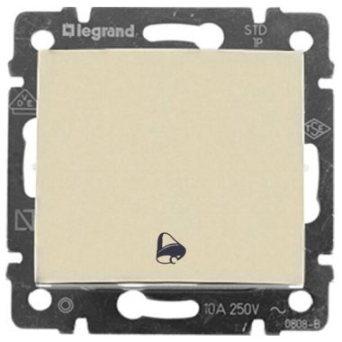 LEGRAND 774199 Valena IP44 single pole press with bell, ivory