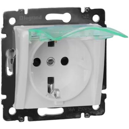 LEGRAND 774220 Valena IP44 2P+F dugalj csatlakozóaljzat csapófedéllel, fehér