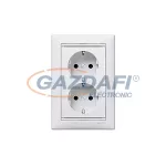  LEGRAND 774248 Valena 2x2P+F dugalj csatlakozóaljzat rugós, gyermekvédelemmel, fehér