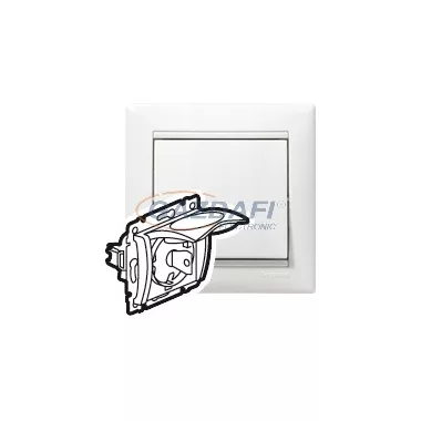 LEGRAND 774260 Valena 2P+F dugalj csatlakozóaljzat zárható csapófedéllel, csavaros bekötéssel, fehér 230V