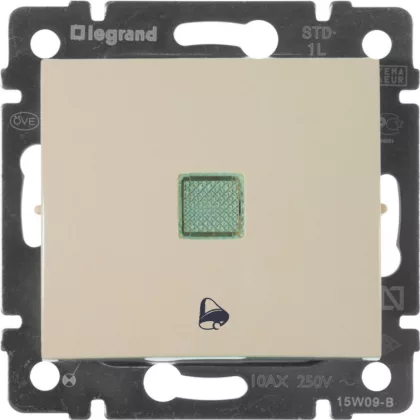   LEGRAND 774315 Valena egypólusú nyomó csengőjellel, jelzőfénnyel, elefántcsont