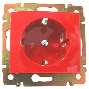 LEGRAND 774327 Valena 2P + F socket with locked red insert disc