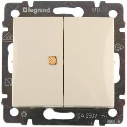   LEGRAND 774345 Valena chandelier switch with one indicator light, ivory