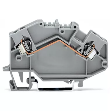 Wago 780-601 2 vezetékes átmenő sorkapocs; 2,5 mm²; középső jelölés; DIN 35 x 15 és DIN 35 x 7,5 sínhez; CAGE CLAMP®; 2,50 mm²; szürke