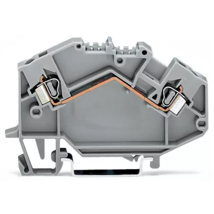   Wago 780-601 2 vezetékes átmenő sorkapocs; 2,5 mm²; középső jelölés; DIN 35 x 15 és DIN 35 x 7,5 sínhez; CAGE CLAMP®; 2,50 mm²; szürke