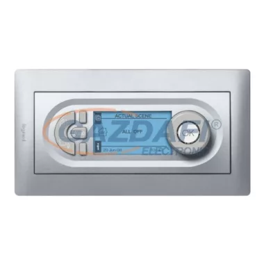 LEGRAND 781383 IOBL LCD kijelzős termosztát és világítási scenárió kapcsoló burkolat, alumínium
