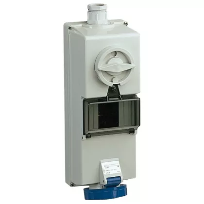   SCHNEIDER 82754 ISOBLOCK Priză cu blocare fixare pe perete, 2P + F, 6h, 16A, 250V, IP65, cu șină DIN