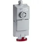   SCHNEIDER 82883 ISOBLOCK Priza montaj pe perete, priză blocabilă, 3P + N + F, 6h, 63A, 415V, IP65, fără protecție
