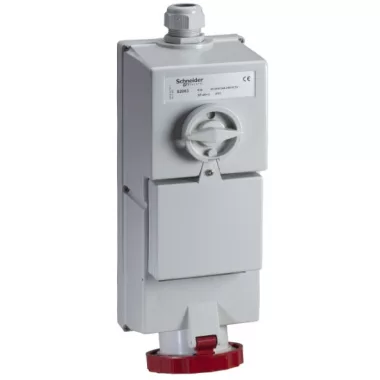 SCHNEIDER 82883 ISOBLOCK Priza montaj pe perete, priză blocabilă, 3P + N + F, 6h, 63A, 415V, IP65, fără protecție