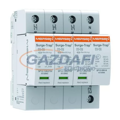   MERSEN 83120138 STPT12-12K275V-4PG Túlfeszültség levezető 1+2.típus , 230V/400V, 3P+N (TT)