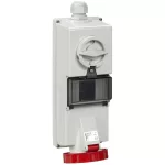   SCHNEIDER 83799 ISOBLOCK Wall-mounted, lockable socket, 3P + N + F, 3h, 32A, 440V, IP65, with DIN rail