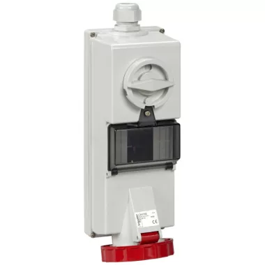 SCHNEIDER 83799 ISOBLOCK Wall-mounted, lockable socket, 3P + N + F, 3h, 32A, 440V, IP65, with DIN rail SCHNEIDER 83799 ISOBLOCK Wall-mounted, lockable socket, 3P + N + F, 3h, 32A, 440V, IP65, with DIN rail
