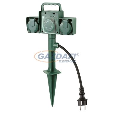 GAO 8443H Leszúrható 2-es energiaoszlop, mechanikus napi időkapcsolóval, 3680W, 16A