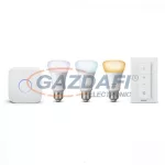   PHILIPS Hue White Ambiance 8718696728925 intelligens vezérelhető fényforrás szett, 3 db E27, 9W, 750Lm, 2200–6500K, fényerőszabályzó, brigdge
