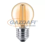   PHILIPS 871869675090200 LED luster fényforrás, filament, E27, 5W, kisgömb, 410Lm, 2500K, 857, dimmelhető, arany búra,