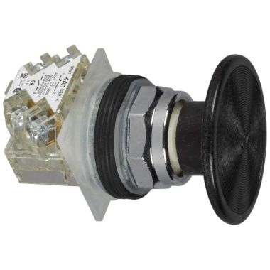 SCHNEIDER 9001KR25BH13 Gombafejű nyomógomb, 1NO+1NC, fekete