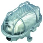   GAO 90047 Hajólámpa, ovális, műanyagráccsal 60W, szürke