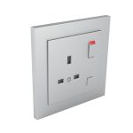   efapel 90184_CAL Komplett csatlakozóaljzat (brit típusú) alumínium