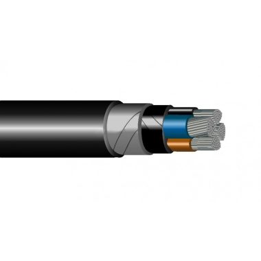 Cablu subteran din aluminiu SZAMKAM 4x25mm2 cu bandă de aluminiu RE 0.6 / 1kV negru