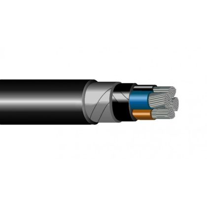   Cablu subteran din aluminiu SZAMKAM 4x25mm2 cu bandă de aluminiu RE 0.6 / 1kV negru