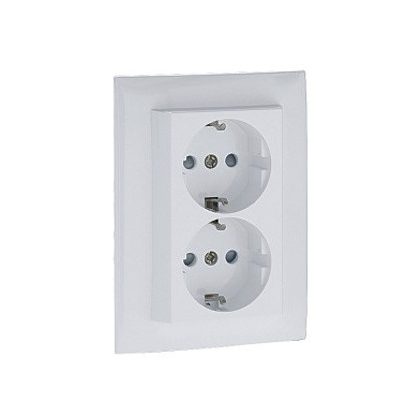 Efapel 90332_CBR gyerekzáras dupla dugalj, fehér