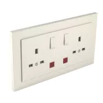   efapel 90343_CMF Komplett dupla csatlakozóaljzat visszajelzővel (brit típusú) elefántcsont