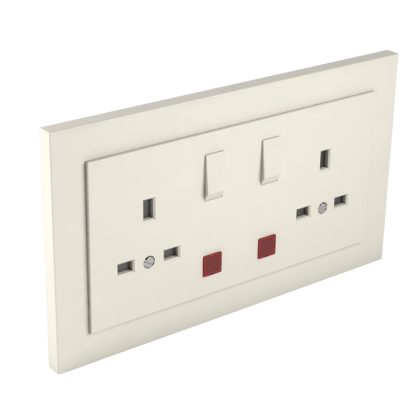   efapel 90343_CMF Komplett dupla csatlakozóaljzat visszajelzővel (brit típusú) elefántcsont