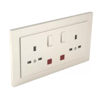 efapel 90343_CPE Komplett dupla csatlakozóaljzat visszajelzővel (brit típusú) gyöngyház