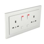   efapel 90344_CGE Komplett dupla csatlakozóaljzat (brit típusú) jég