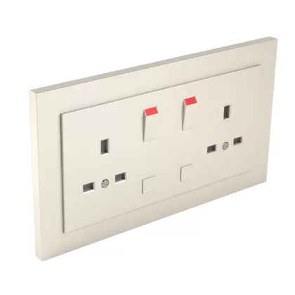   efapel 90344_CPE Komplett dupla csatlakozóaljzat (brit típusú) gyöngyház