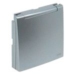   efapel 90654_TAL Csapfedeles fedlap csatlakozóaljzathoz IP44, francia típus alumínium