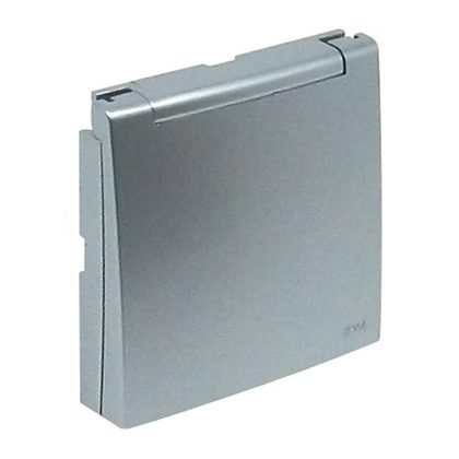   efapel 90654_TAL Csapfedeles fedlap csatlakozóaljzathoz IP44, francia típus alumínium