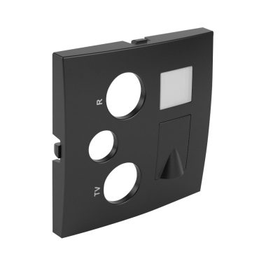 efapel 90770_TPM 21544, 21545 Multimédia aljzat fedlap, fekete