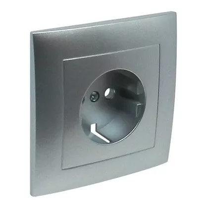   Efapel 90902 TAL Fedlap kerettel Schuko csatlakozóaljzathoz alumínium