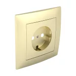   Efapel 90903 TDU Fedlap kerettel Schuko csatlakozóaljzathoz, gyerekzáras arany