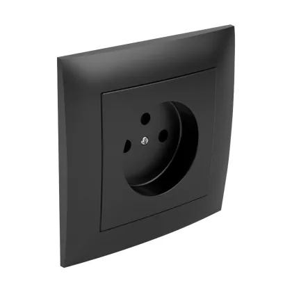   efapel 90904 TPM Fedlap kerettel francia csatlakozóaljzathoz fekete