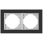   Efapel 90920_TEA Crystal Kettes keret, fekete kristály/alumínium