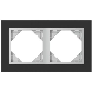 Efapel 90920_TEA Crystal Kettes keret, fekete kristály/alumínium