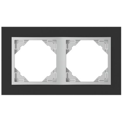   Efapel 90920_TEA Crystal Kettes keret, fekete kristály/alumínium