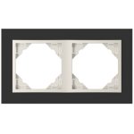   Efapel 90920_TEC Crystal Kettes keret, fekete kristály/gyöngyház