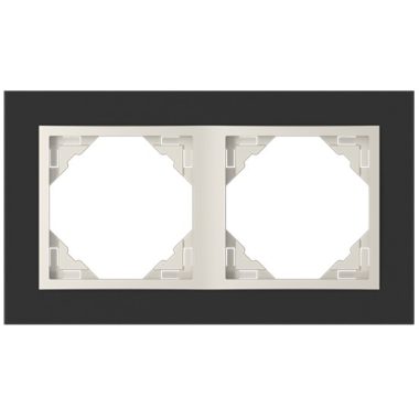 Efapel 90920_TEC Crystal Kettes keret, fekete kristály/gyöngyház