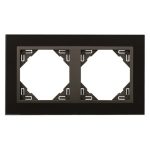   Efapel 90920_TES Crystal Kettes keret, fekete kristály/szürke