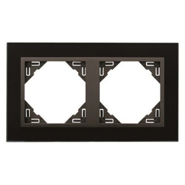 Efapel 90920_TES Crystal Kettes keret, fekete kristály/szürke